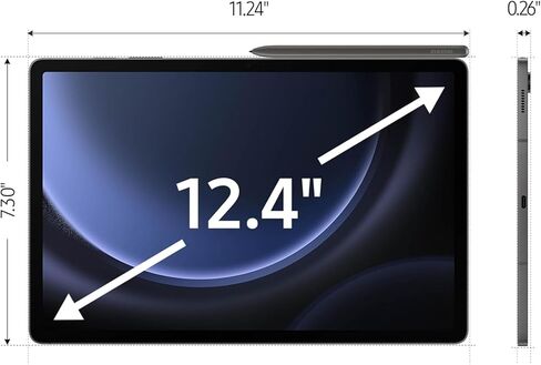 Samsung Galaxy Tab S9 FE+ Plus 12.4" Tablet, 8GB RAM, 128GB + 256GB SD Card in Kuwait