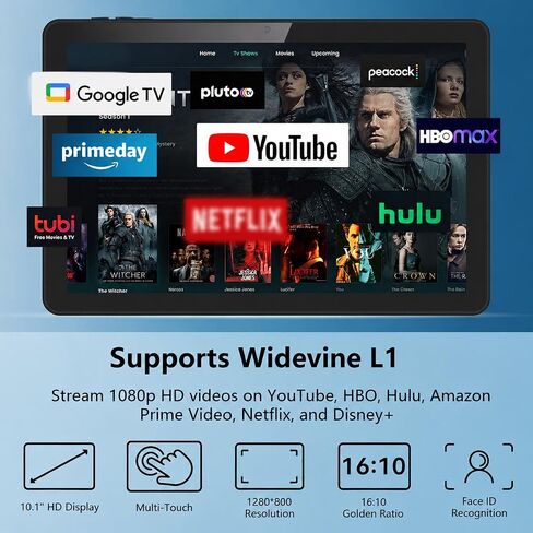 Android Tablet 10 inch, Android 16 with 26GB RAM 128GB ROM with 7000 mAh in Kuwait
