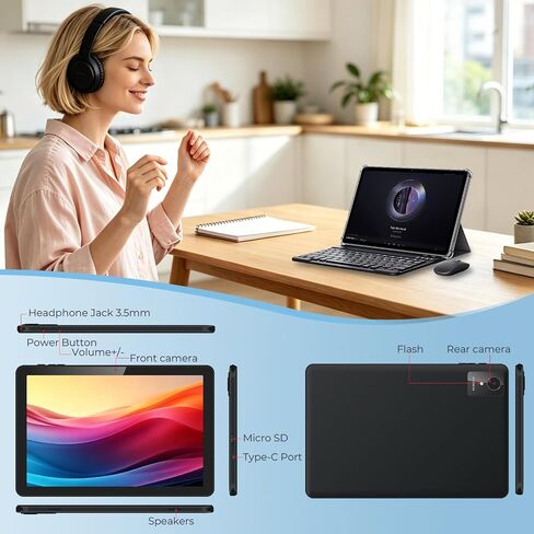 Android Tablet 10 inch, Android 16 with 26GB RAM 128GB ROM with 7000 mAh in Kuwait