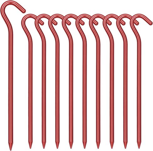 10 Pack Aluminum Tent Stakes - 7 Inch Lightweight Metal Ground Stakes Tent Pegs - Camping Hook Stakes for Tent, Rain Tarps, Canopies, Gardening, Inflatables and Outdoor Decorations in Saudi Arabia
