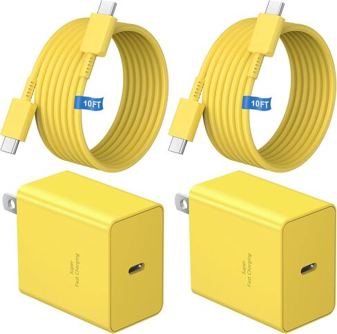 10FT Type C Charger Fast Charging 45W USB C Charger Block 2-Pack Extra Long in Saudi Arabia