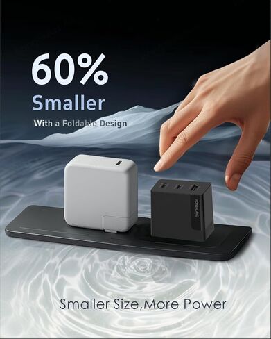 100W USB C Charger,GaN III 3-Port Fast Charging Station,PD QC Foldable Charger Block Portable Laptop Adapter for MacBook Pro/Air,iPad Pro,Galaxy S23,Dell XPS 13,iPhone 16/15/Pro and More in Kuwait