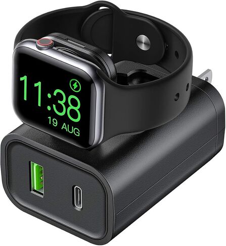 BeaSaf 24W USB C Charger, 3 in 1 Design with Apple Watch Wireless Charger, PD Charger for iPhone, AirPods in Saudi Arabia