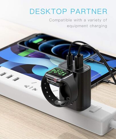 BeaSaf 24W USB C Charger, 3 in 1 Design with Apple Watch Wireless Charger, PD Charger for iPhone, AirPods in Saudi Arabia