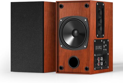 Elimavi 30W X 2 Powered Bookshelf Speakers, RCA Input for Turntable, Black in Saudi Arabia