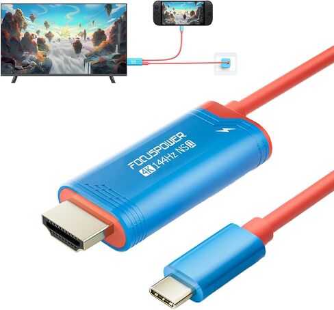 Switch 2 Portable Dock Cable, USB C to HDMI Adapter Cable with PD 100W Charging, 4K@144Hz TV Dock for Switch OLED, Steam Deck, ROG Ally, Travel Mini Dock in Kuwait