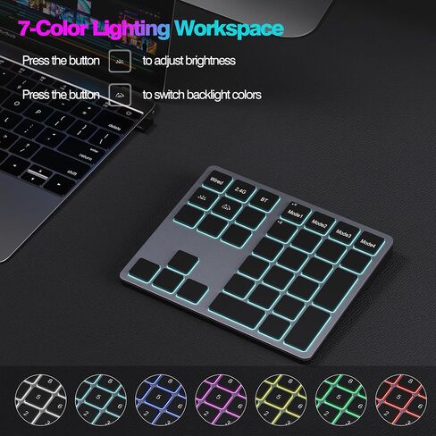 Doohoeek Tri-Mode Programmable Macro Keypad for Windows PC, 25 Custom Keys with Shortcut Stickers, Wireless Bluetooth/2.4G/ Wired Keyboard for Excel, Video Editing, Graphic & Office Productivity in Kuwait