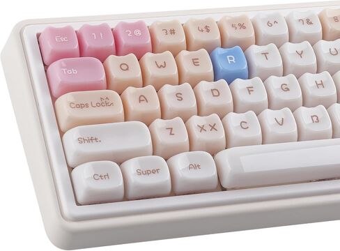 Ceramic Jade Ragdoll Cat Keycaps, 148 Keys Pink Jelly Cute Keycaps in Kuwait