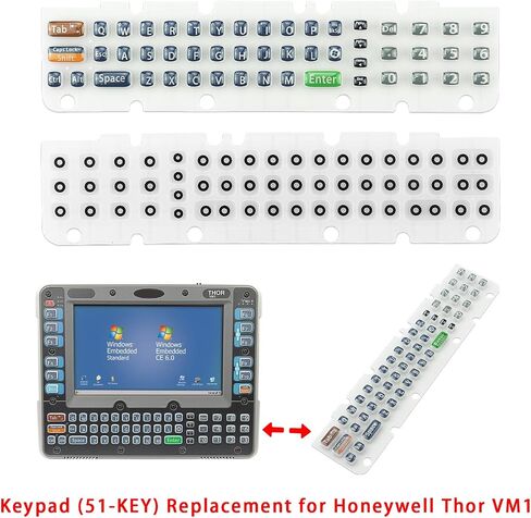 Rubber Keyboard (51-Key) for Honeywell Thor VM1 Vehicle-Mounted Computer,Keypad Replacement Support Computer,Foldable Silicone Flexible Material in Saudi Arabia