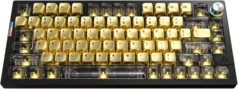 Newegg MONTECH MKey Pro 25th Anniversary Limited Gold Edition Mechanical Gaming Keyboard, Tri-Mode Bluetooth 5.2/2.4GHz Wireless/USB-C Wired, 75% Layout, Hot-Swappable,Brown Switches, RGB in Kuwait