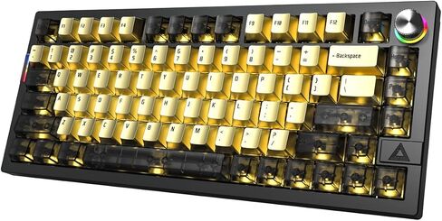 Newegg MONTECH MKey Pro 25th Anniversary Limited Gold Edition Mechanical Gaming Keyboard, Tri-Mode Bluetooth 5.2/2.4GHz Wireless/USB-C Wired, 75% Layout, Hot-Swappable,Brown Switches, RGB in Kuwait