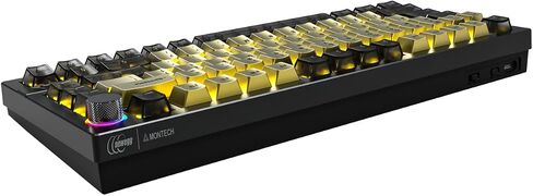 Newegg MONTECH MKey Pro 25th Anniversary Limited Gold Edition Mechanical Gaming Keyboard, Tri-Mode Bluetooth 5.2/2.4GHz Wireless/USB-C Wired, 75% Layout, Hot-Swappable,Brown Switches, RGB in Kuwait