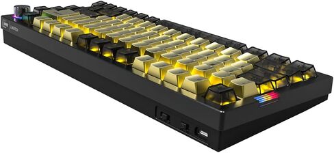 Newegg MONTECH MKey Pro 25th Anniversary Limited Gold Edition Mechanical Gaming Keyboard, Tri-Mode Bluetooth 5.2/2.4GHz Wireless/USB-C Wired, 75% Layout, Hot-Swappable,Brown Switches, RGB in Kuwait
