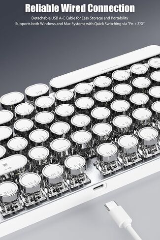 Typewriter Keyboard, Wired USB-C Mechanical Gaming Keyboard in Kuwait