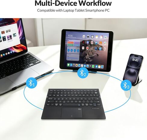 Rii Tri-Foldable Bluetooth Keyboard with Touchpad,Rechargeable RK811 in Kuwait