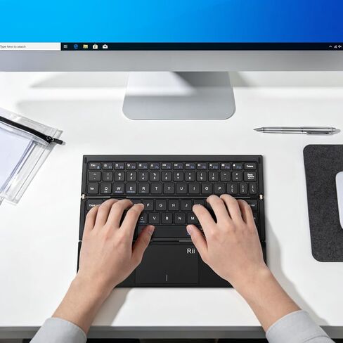 Rii Tri-Foldable Bluetooth Keyboard with Touchpad,Rechargeable RK811 in Kuwait
