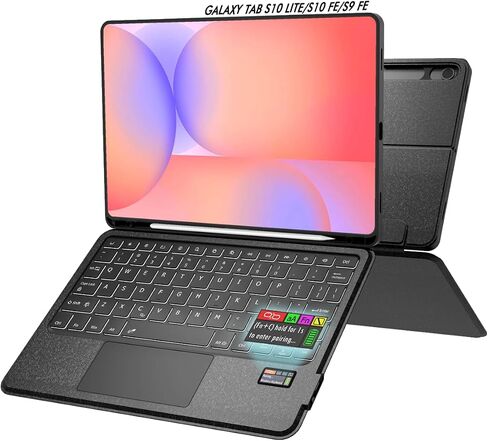 Doohoeek Keyboard Folio w/Status Screen for Samsung Galaxy Tab S10 Lite 10.9" 2025 / S10 FE / S9 FE / S9, Bluetooth Keyboard with Trackpad & Backlit & Kickstand for S10 Lite 10.9 inch Keyboard Cover in Kuwait