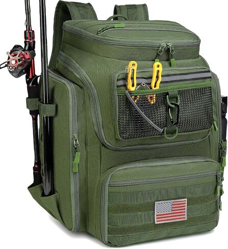 HAMBOLY 45L Fishing Backpack with Rod Holders & Built-in Foldable Divider in Saudi Arabia