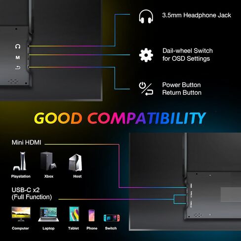 18.5 inch Portable Monitor for Laptop120hz Portable Gaming Monitor FHD1080 in Saudi Arabia