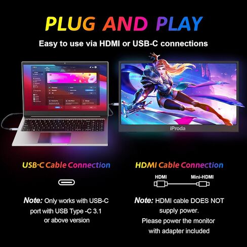 18.5 inch Portable Monitor for Laptop120hz Portable Gaming Monitor FHD1080 in Saudi Arabia
