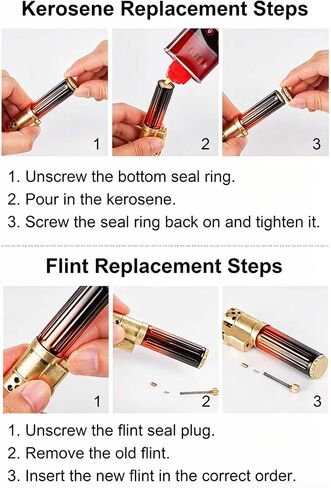 Vintage Kerosene Soft Flame Lighter Fluid Refillable, Cool Trench Lighters, Unique Old Lighters, Novelty Metal Lighter, Gifts for Men, Birthday, Father’s Day, Valentine’s Day (Gold, Fuel Not Included) in Kuwait