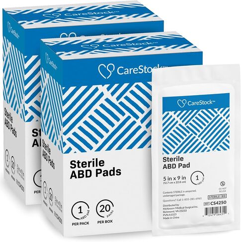 CareStock Abdominal Pads 40- Sterile ABD Pads, 5 x 9 in, 40 Pack, 20 ct in Saudi Arabia
