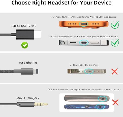USB C Headphone for Samsung S26 S25 FE S24 A16 A17 Z Wired Earbuds Magnetic in Kuwait