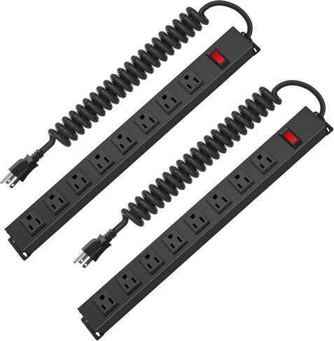 HHSOET Heavy Duty Power Strip, Spring Cord, 6FT, 1 in Saudi Arabia