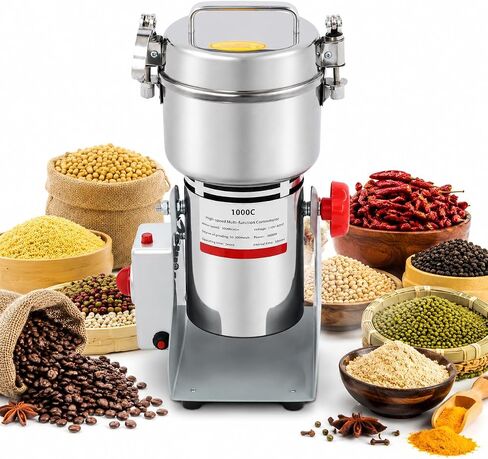 2500g Electric Grain Mill Grinder, 4500W High Speed Stainless Steel Spice Grinder Machine Commercial Pulverizer Powder Machine Swing Type for Dry Grains Coffee Spices Corn Herbs in Saudi Arabia