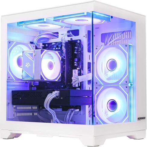 Gaming PC Desktop, AMD Ryzen 5 5600 6-Core 12 Threads, RX 6600M 8GB, 16GB RAM, 1TB SSD, Software-Controlled ARGB Lighting, Windows 11, 1080P Gaming Computer, White in Kuwait