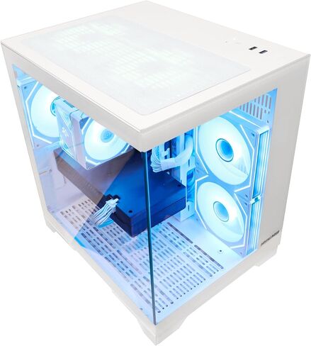 Gaming PC Desktop, AMD Ryzen 5 5600 6-Core 12 Threads, RX 6600M 8GB, 16GB RAM, 1TB SSD, Software-Controlled ARGB Lighting, Windows 11, 1080P Gaming Computer, White in Kuwait
