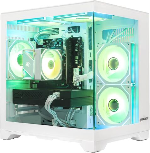 Gaming PC Desktop, AMD Ryzen 5 5600 6-Core 12 Threads, RX 6600M 8GB, 16GB RAM, 1TB SSD, Software-Controlled ARGB Lighting, Windows 11, 1080P Gaming Computer, White in Kuwait