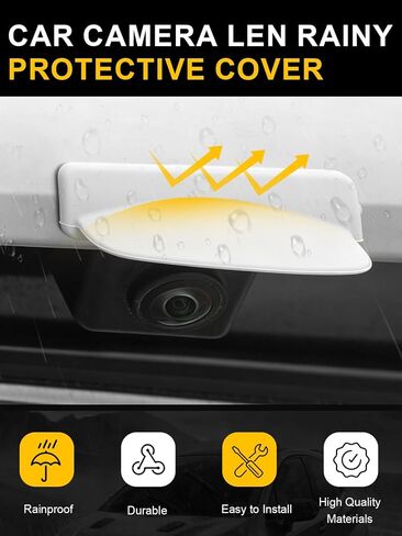 Car Camera Lens Protector 4-Pack + Backup Camera Rain Shield 2-Pack, All-Weather Protection Kit Anti-Rain Dustproof for Front,Rear,360° Panoramic Cameras, Clear HD Cover (White Rain Shield) in Saudi Arabia