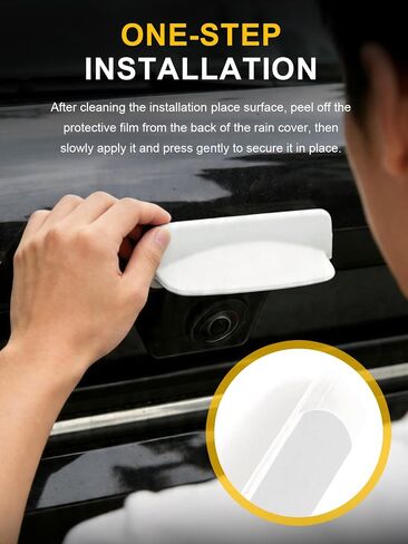 Car Camera Lens Protector 4-Pack + Backup Camera Rain Shield 2-Pack, All-Weather Protection Kit Anti-Rain Dustproof for Front,Rear,360° Panoramic Cameras, Clear HD Cover (White Rain Shield) in Saudi Arabia