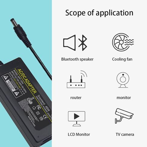 12V 4A 48W AC/DC Adapter 12V 4A Power Supply DC Plug 5.5x2.5mm in Kuwait