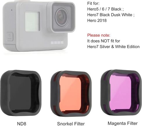 GEPULY ND Filter Snorkel Filter for GoPro Hero 5 6 7 Black Hero(2018) in Kuwait