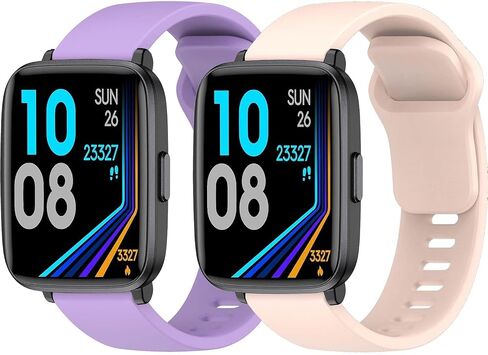 for LIVIKEY LK-F1 Band,Silicone Replacement Band Adjustable Sport Watch Strap,Soft Breathable Wristband for Men Women,Comfortable for Everyday Wear and Activities(Pink+Purple) in Kuwait