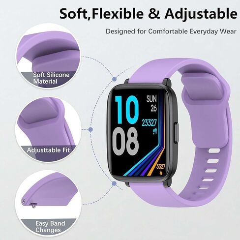 for LIVIKEY LK-F1 Band,Silicone Replacement Band Adjustable Sport Watch Strap,Soft Breathable Wristband for Men Women,Comfortable for Everyday Wear and Activities(Pink+Purple) in Kuwait