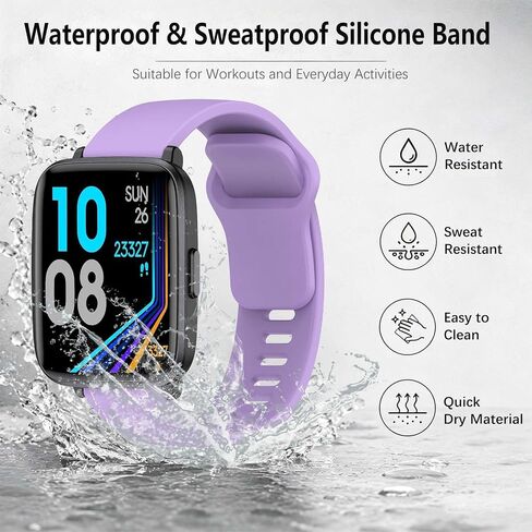 for LIVIKEY LK-F1 Band,Silicone Replacement Band Adjustable Sport Watch Strap,Soft Breathable Wristband for Men Women,Comfortable for Everyday Wear and Activities(Pink+Purple) in Kuwait
