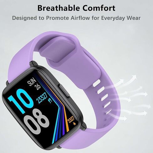 for LIVIKEY LK-F1 Band,Silicone Replacement Band Adjustable Sport Watch Strap,Soft Breathable Wristband for Men Women,Comfortable for Everyday Wear and Activities(Pink+Purple) in Kuwait