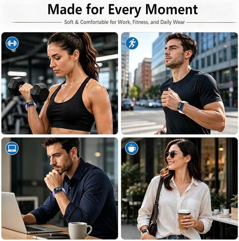 for LIVIKEY LK-F1 Band,Silicone Replacement Band Adjustable Sport Watch Strap,Soft Breathable Wristband for Men Women,Comfortable for Everyday Wear and Activities(Pink+Purple) in Kuwait