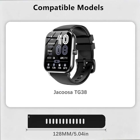 for Jacoosa TG38 Band,Silicone Replacement Band Adjustable Sport Watch Strap,Soft Breathable Wristband for Men Women,Comfortable for Everyday Wear and Activities(Black+Blue) in Kuwait