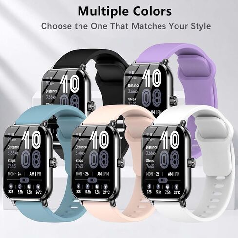 for Jacoosa TG38 Band,Silicone Replacement Band Adjustable Sport Watch Strap,Soft Breathable Wristband for Men Women,Comfortable for Everyday Wear and Activities(Black+Blue) in Kuwait