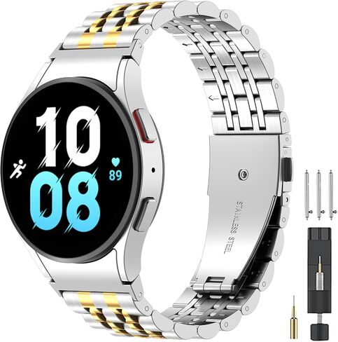 Stainless Steel Watch Band Compatible with Samsung Galaxy Watch 8 7 6 5 4 40mm 44mm/Classic 42mm 46mm 43mm 47mm/5 pro 45mm,No Gap Metal Replacement Band for Galaxy Watch Ultra 47mm Men Women in Kuwait