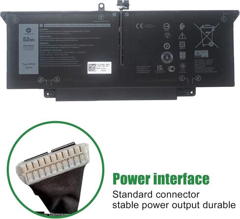 JHT2H Laptop Battery Replacement for Dell Latitude 7310 7410 2-in-1 Series Notebook 04V5X2 4V5X2 07CXN6 7CXN6 7.6V 52Wh 6500mAh in Kuwait