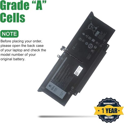 JHT2H Laptop Battery Replacement for Dell Latitude 7310 7410 2-in-1 Series Notebook 04V5X2 4V5X2 07CXN6 7CXN6 7.6V 52Wh 6500mAh in Kuwait