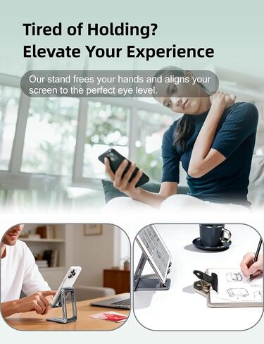 Foldable Adjustable Metal Phone Stand, Carbon Steel Anti-Slip Desk Holder in Kuwait