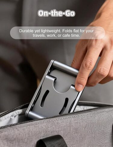 Foldable Adjustable Metal Phone Stand, Carbon Steel Anti-Slip Desk Holder in Kuwait