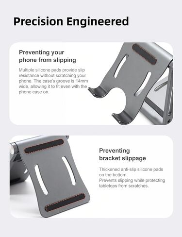 Foldable Adjustable Metal Phone Stand, Carbon Steel Anti-Slip Desk Holder in Kuwait
