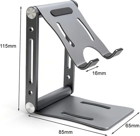 Foldable Adjustable Metal Phone Stand, Carbon Steel Anti-Slip Desk Holder in Kuwait